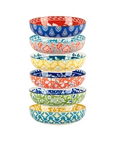 Certified International Panache Set of 6 Soup or Pasta Bowls, 6 Asst