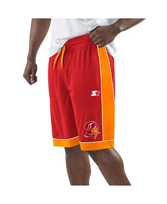 Men's Starter Red, Orange Distressed Tampa Bay Buccaneers Vintage-Like Fan Favorite Shorts
