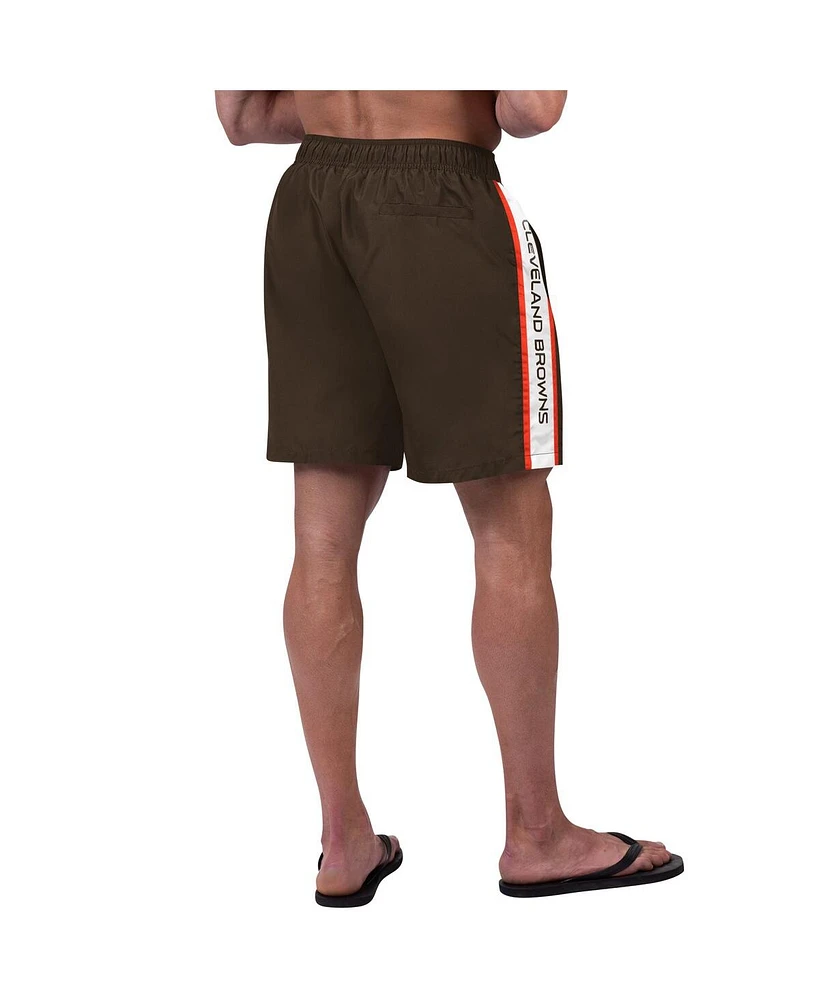 Men's G-iii Sports by Carl Banks Brown Cleveland Browns Streamline Volley Swim Shorts