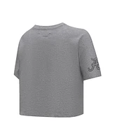 Women's Pro Standard Heather Charcoal Alabama Crimson Tide Tonal Neutral Boxy Cropped T-shirt