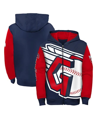 Toddler Boys and Girls Navy Cleveland Guardians Postcard Full-Zip Hoodie