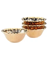 Certified International Gold Coast 3-d Set of 4 Sunflower Ice Cream Bowls