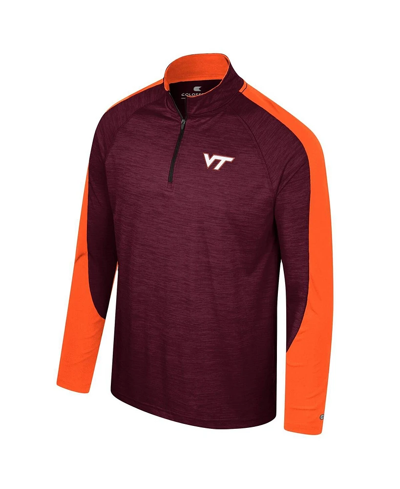 Men's Colosseum Maroon Virginia Tech Hokies Langmore Raglan Quarter-Zip Top