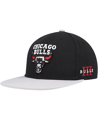 Men's Mitchell & Ness Black, Gray Chicago Bulls Core Snapback Hat