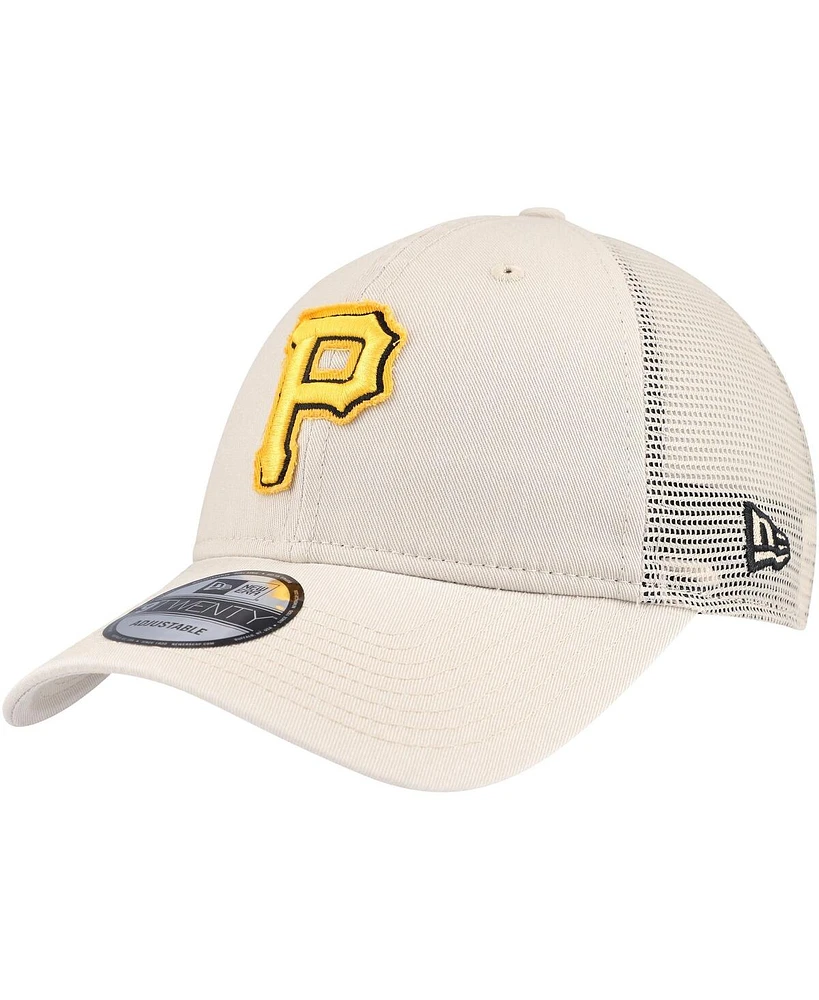 Men's New Era Stone Pittsburgh Pirates Game Day 9TWENTY Adjustable Trucker Hat