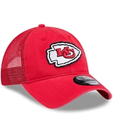 Men's New Era Red Distressed Kansas City Chiefs Game Day 9TWENTY Adjustable Trucker Hat