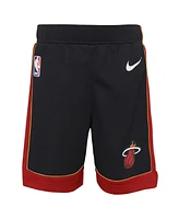 Little Boys and Girls Nike Black Miami Heat Icon Replica Shorts