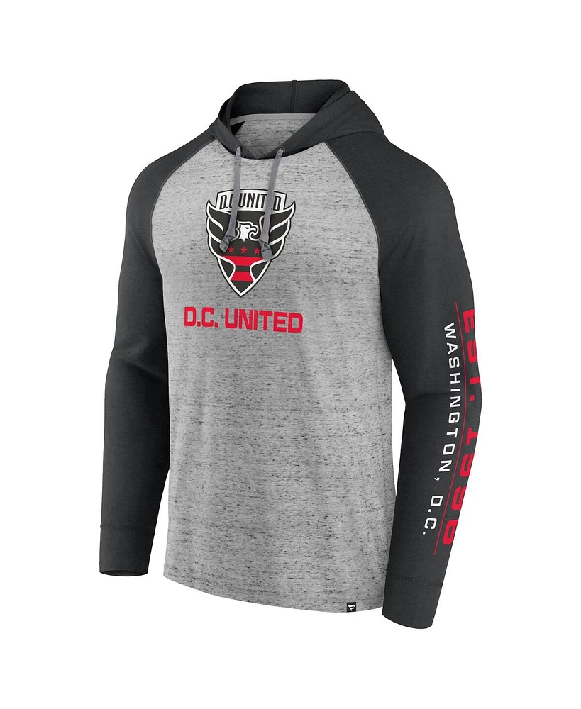 Men's Fanatics Steel D.c. United Deflection Raglan Pullover Hoodie