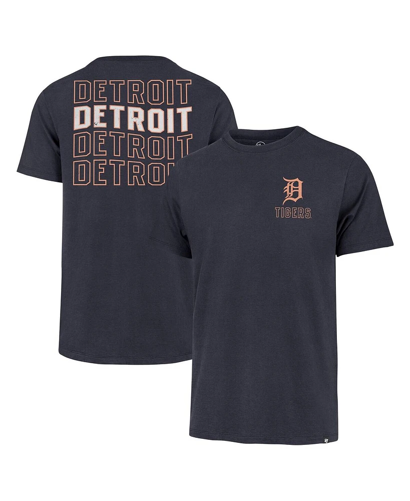 Men's '47 Brand Navy Distressed Detroit Tigers Hang Back Franklin T-shirt