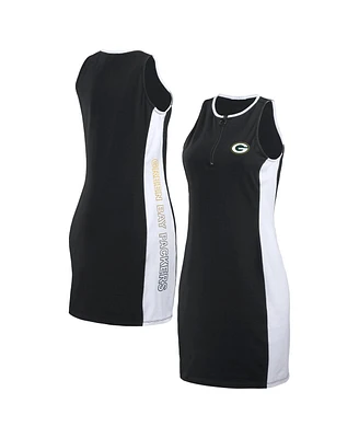 Women's Wear by Erin Andrews Black Green Bay Packers Bodyframing Tank Dress