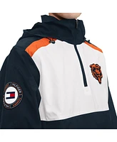 Men's Tommy Hilfiger Navy, White Chicago Bears Carter Half-Zip Hooded Top