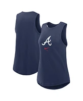 Women's Nike Navy Atlanta Braves Legacy Icon High Neck Fashion Tank Top