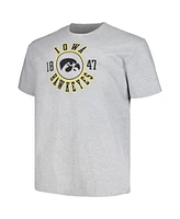 Men's Champion Heather Gray Iowa Hawkeyes Big and Tall Circle Logo T-shirt