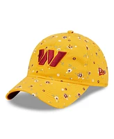 Women's New Era Gold Washington Commanders Floral 9TWENTY Adjustable Hat