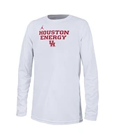 Big Boys Jordan White Houston Cougars 2024 On-Court Bench Energy T-shirt