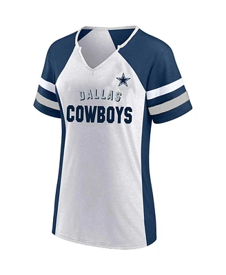 Women's Fanatics Midnight White, Navy Dallas Cowboys Plus Color Block T-shirt