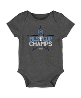 Baby Boys and Girls Charcoal New York City Fc 2021 Mls Cup Champions Locker Room Bodysuit