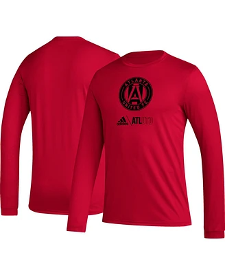 Men's adidas Red Atlanta United Fc Icon Aeroready Long Sleeve T-shirt