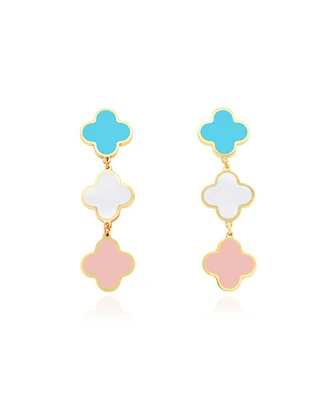 The Lovery Pastel Mixed Clover Dangle Earrings