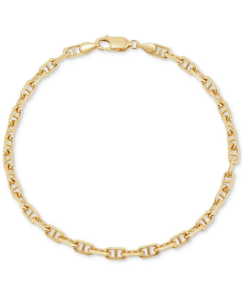 Italian Gold Polished Solid Anchor Link Chain Bracelet in 10k Gold