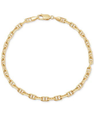 Italian Gold Polished Solid Anchor Link Chain Bracelet in 10k Gold