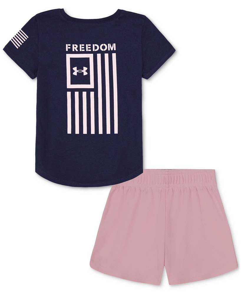 Under Armour Toddler & Little Girls Freedom Flag T-Shirt Shorts, 2 Piece Set