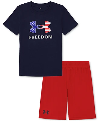Under Armour Toddler & Little Boys Ua Freedom T-Shirt Shorts, 2 Piece Set