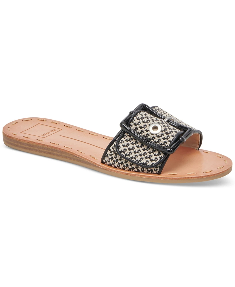 Dolce Vita Women's Dasa Buckle Detailed Slide Flat Sandals