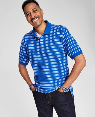 Club Room Men's Striped Short-Sleeve Polo Shirt, Created for Macy's