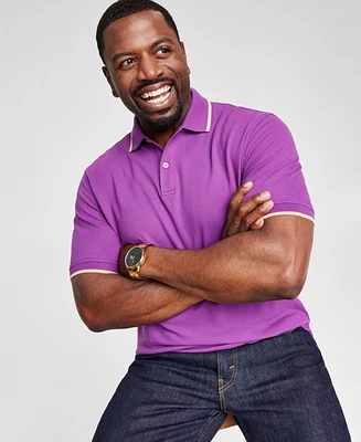 Club Room Men's Regular-Fit Tipped Performance Polo Shirt