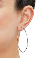 Polished Classic Endless Medium Hoop Earrings in 14k White Gold, 2"