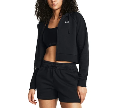 Under Armour Women's Rival Fleece Cropped Zippered Hoodie