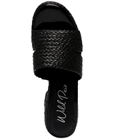 Wild Pair Niftyy Woven Espadrille Platform Wedge Slide Sandals, Created for Macy's