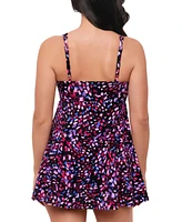 Swim Solutions Women's Abstract Printed One-Piece Swimsuit, Created for Macy's