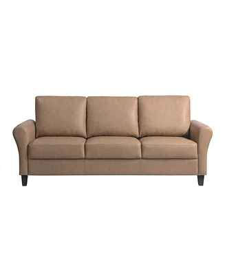 Lifestyle Solutions 80.3" W Faux Leather Wilshire Sofa with Rolled Arms