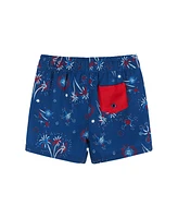 Child Boys Fireworks Print Boardshort