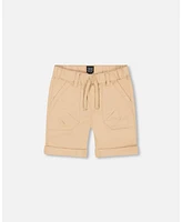 Deux par Baby Boys Stretch Twill Short Beige