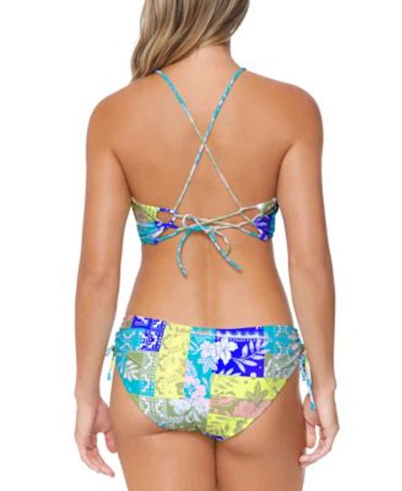 Raisins Juniors Shorebreak High Neck Bikini Top Luna Printed Side Tie Bikini Bottoms