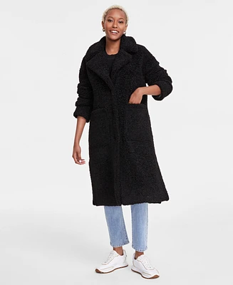 Bcbgmaxazria Petite Notched-Collar Teddy Coat