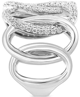 Effy Diamond Intertwined Circle Statement Ring (1-1/20 ct. t.w.) in 14k White Gold