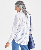 Style & Co Women's Cotton Eyelet Shirt, Created for Macy's