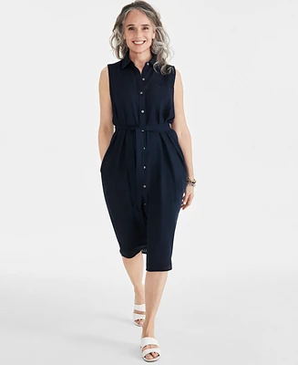 Style & Co Women's Sleeveless Shirtdress, Created for Macy's