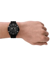 A|X Armani Exchange Men's Spencer Chronograph Black Silicone Watch 44mm