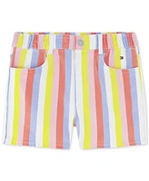 Tommy Hilfiger Little Girls Striped Denim Shorts