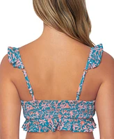 Raisins Juniors' Lily Floral-Print Ruffle Bikini Top