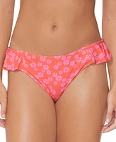 Raisins Juniors' Floral-Print Ruffle Bikini Bottoms