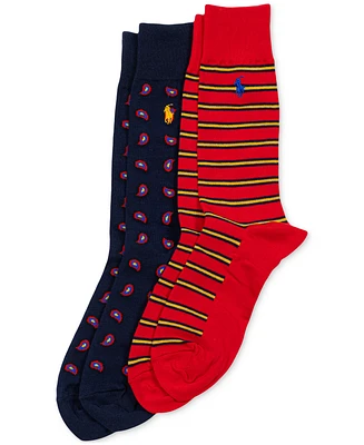 Polo Ralph Lauren Men's 2-Pk. Paisley & Stripes Slack Socks