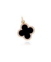 The Lovery Onyx Diamond Clover Charm