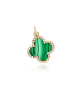 The Lovery Malachite Diamond Clover Charm