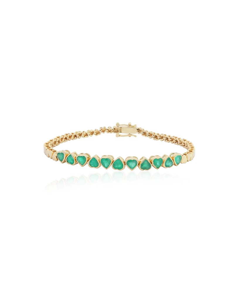 The Lovery Emerald Heart Bracelet 14K Gold